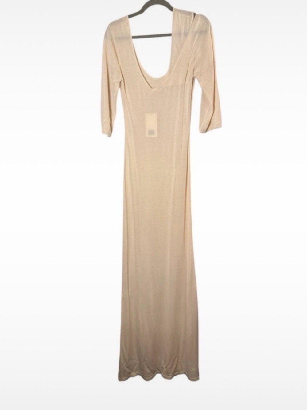 Aya Muse Quiet Luxury Knit Maxi Dress - Cream - NWT